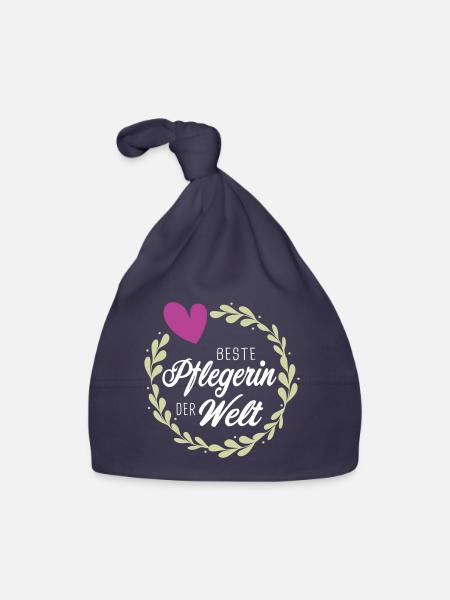Beste Pflegerin - Danke an Pflegepersonal Geschenk - Baby Bio-Mütze - Navy - Vorne