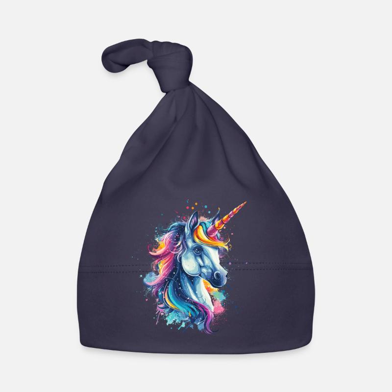 Buntes Einhorn Baby Bio-Mütze