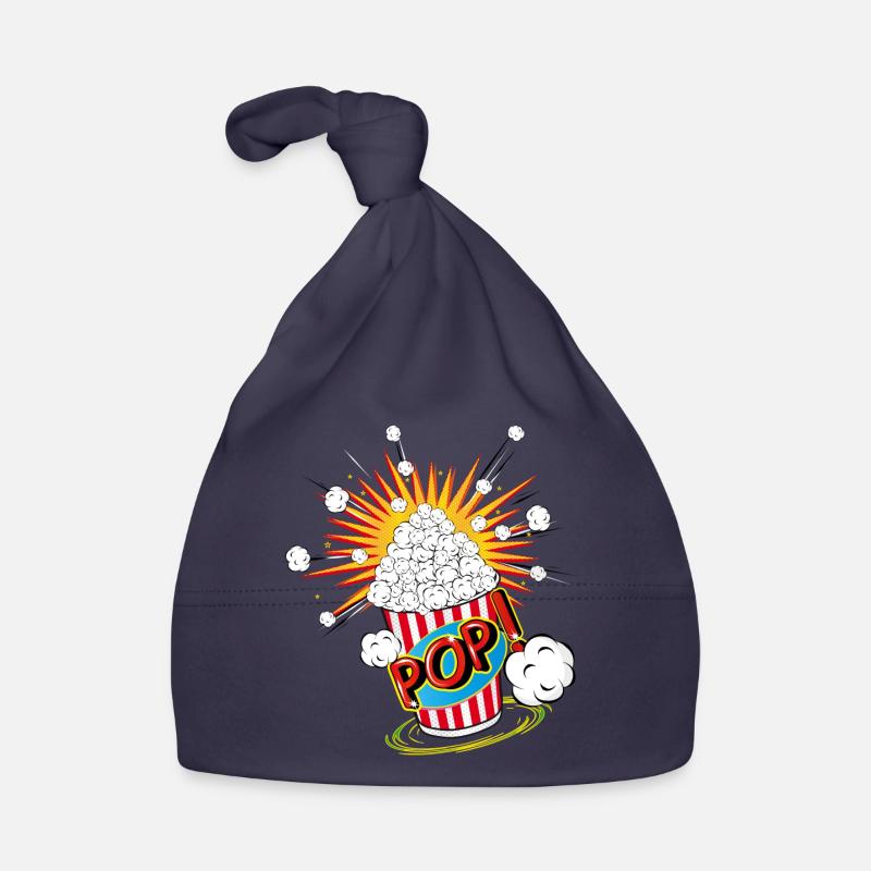 Pop-corn dans un style pop art Bonnet bio Bébé