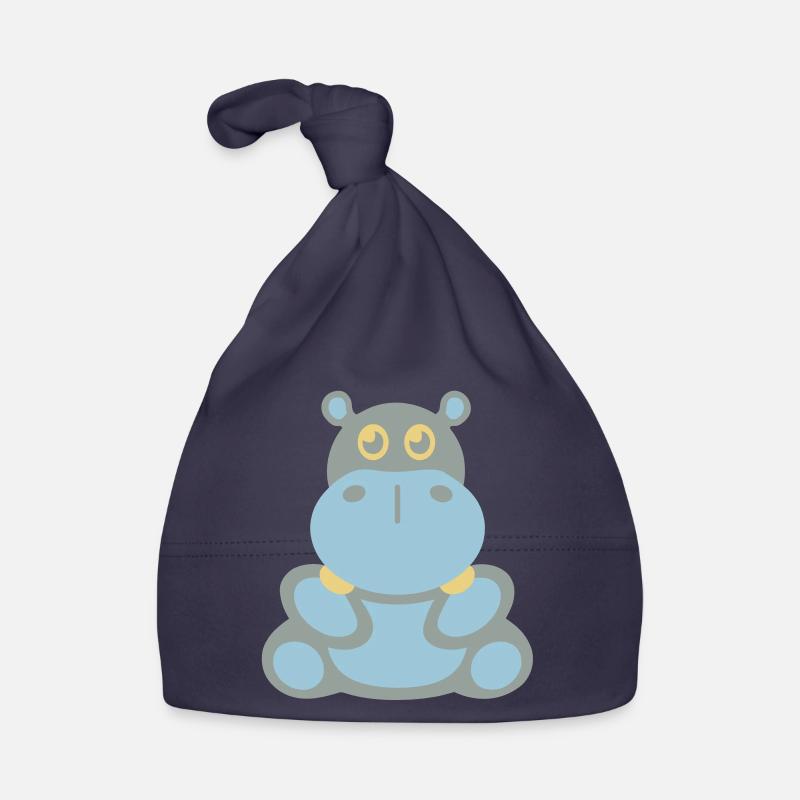Hippopotame (hippopotame) - Bonnet bio Bébé - marine