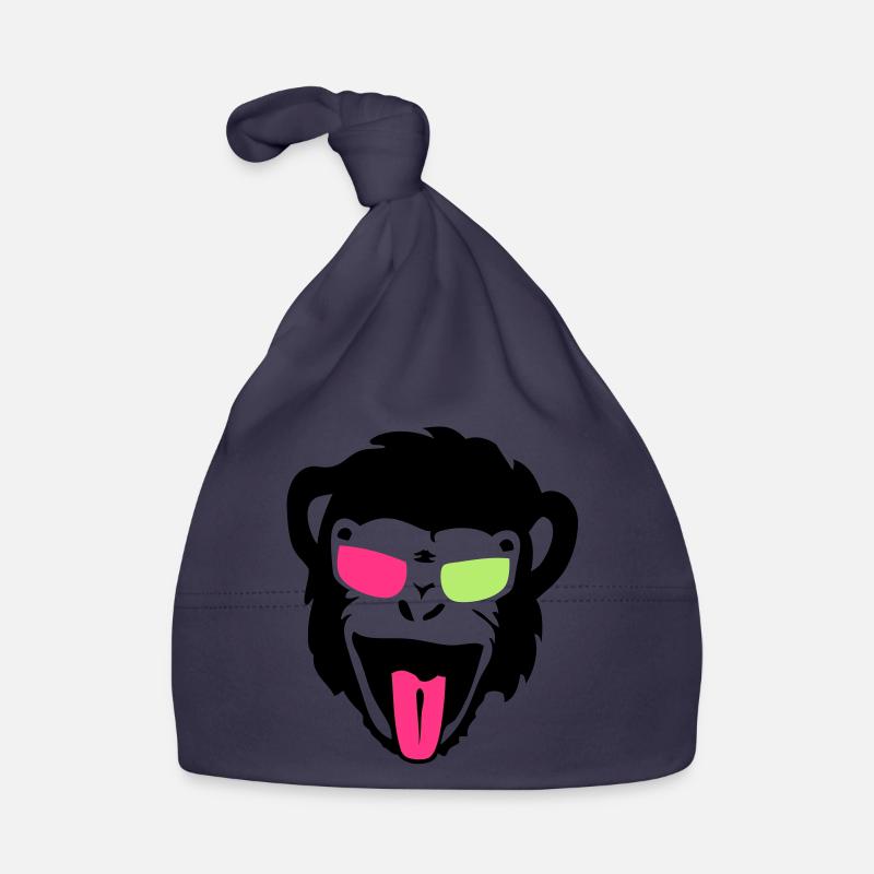 singe gorille monkey tete lunette glass1 Bonnet bio Bébé