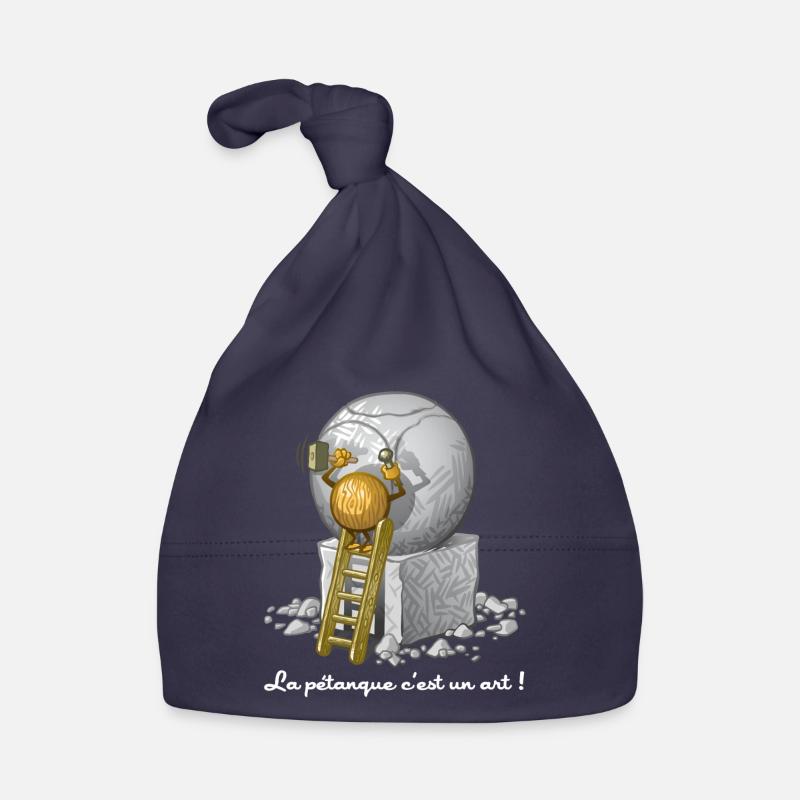 Art et pétanque - Bonnet bio Bébé - marine