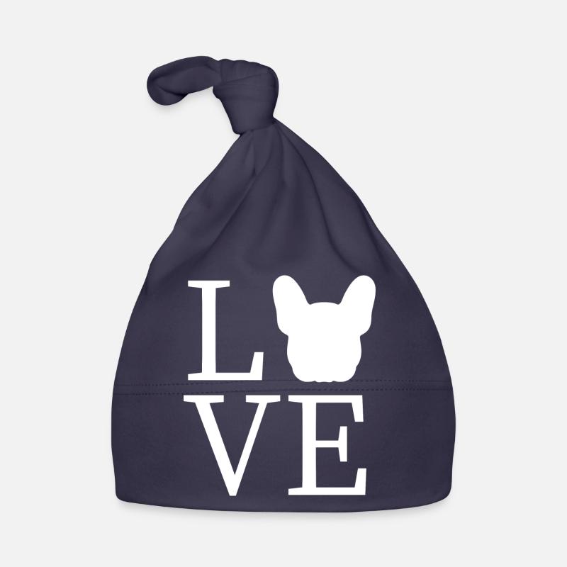 Amour bouledogue français - Bonnet bio Bébé - marine