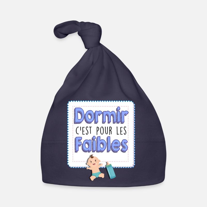 Body bébé ne dort pas, cadeau naissance - Bonnet bio Bébé - marine