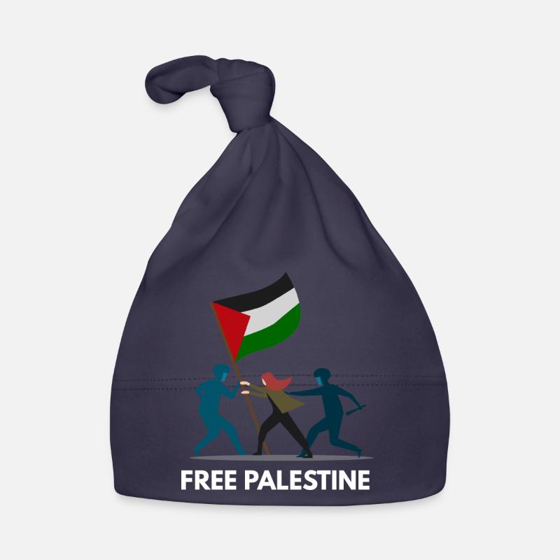 Palestine libre - Bonnet bio Bébé - marine