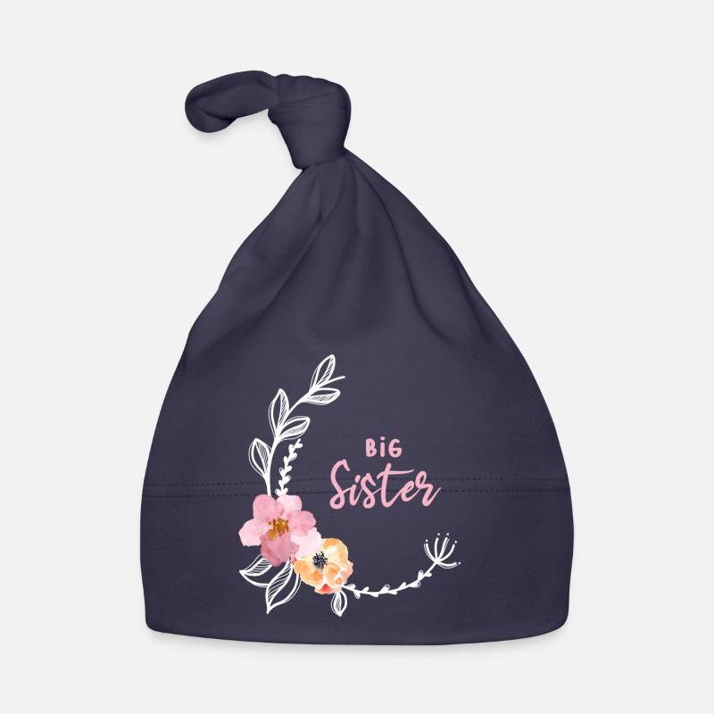 Fleur Vine Grande Sœur - Bonnet bio Bébé - marine