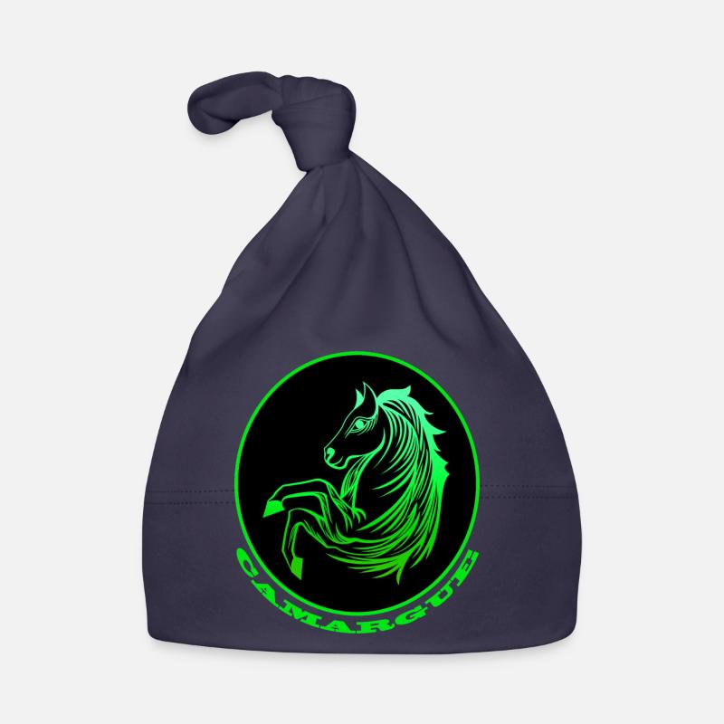 Cheval de Camargue vert fluo Bonnet bio Bébé