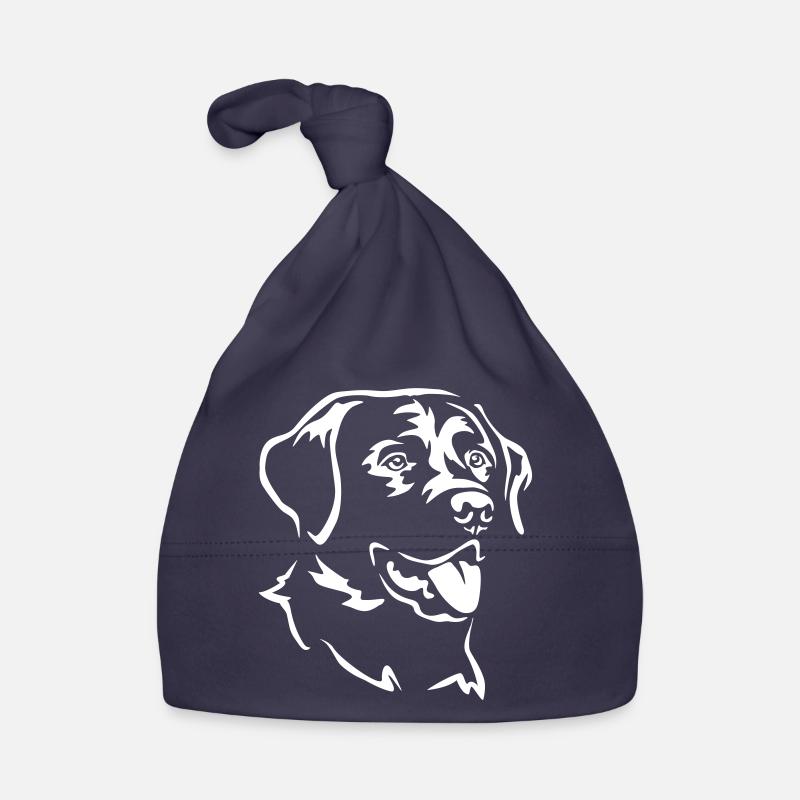 Labrador Kopf "Black Edition" Baby Bio-Mütze
