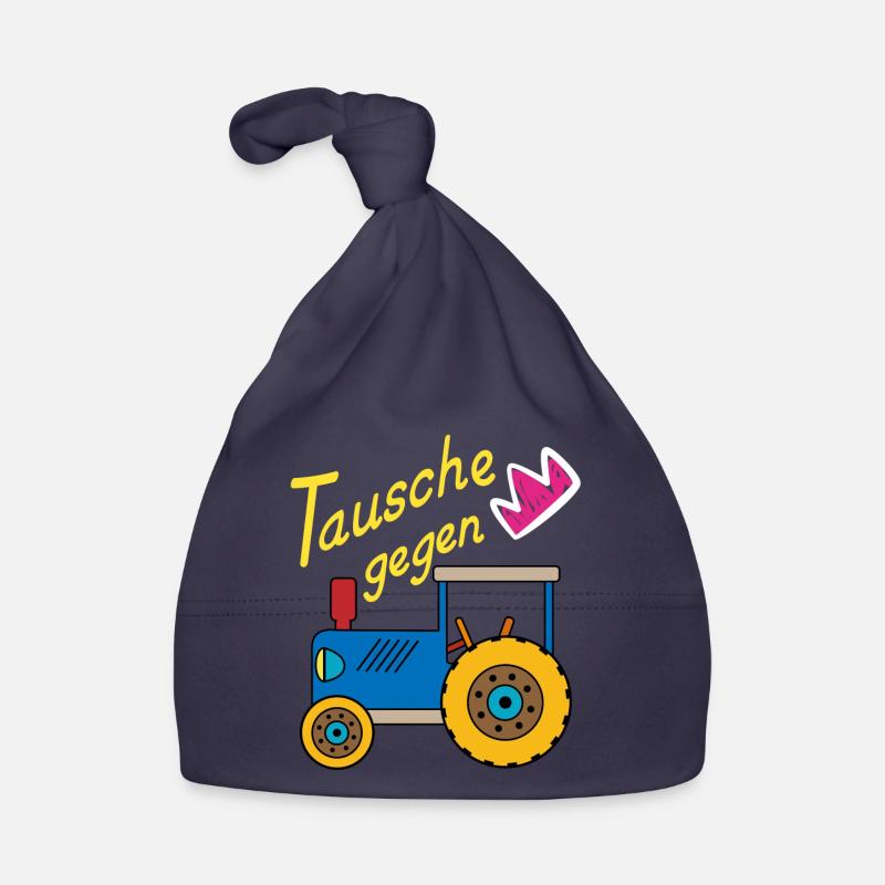 Tausche Krone gegen Traktor - cooles Traktordesign Baby Bio-Mütze