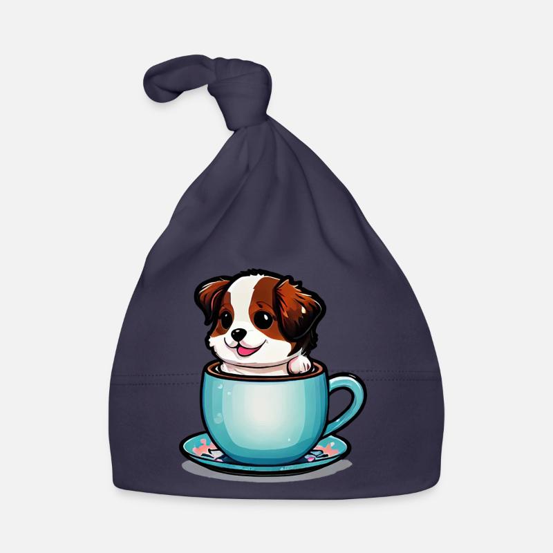 Chien mignon: Rien ne vaut le sourire d’un chien - Bonnet bio Bébé - marine