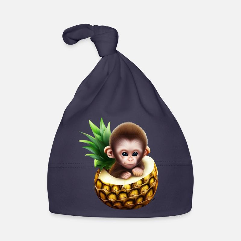 Petit singe dans un ananas Bonnet bio Bébé