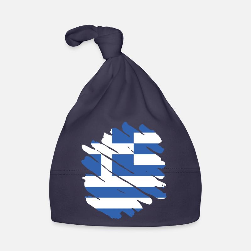 Drapeau de la Grèce Hellas Athènes Drapeau grec Bonnet bio Bébé