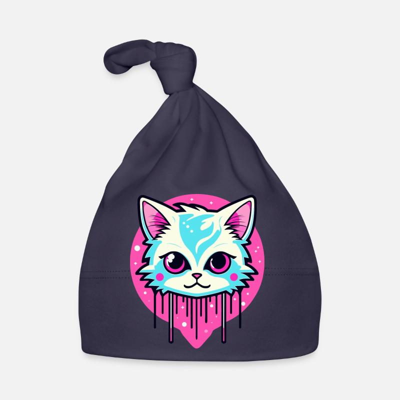 Cute Cat Illustration Organic Baby Cap