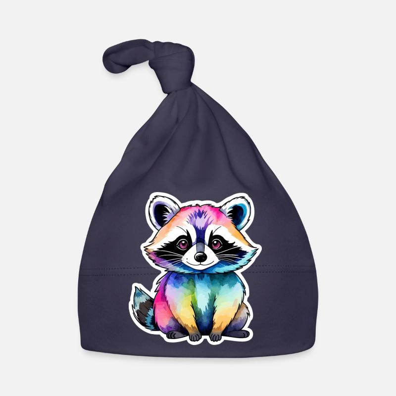 Illustration aquarelle de raton laveur Bonnet bio Bébé