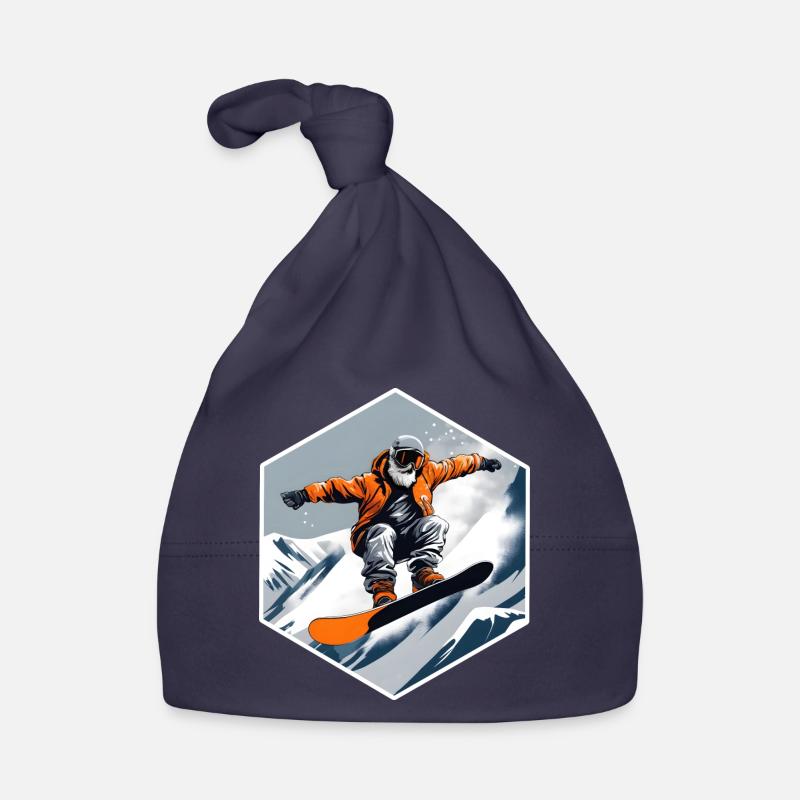 Snowboarder Alter Mann mit Bart Baby Bio-Mütze