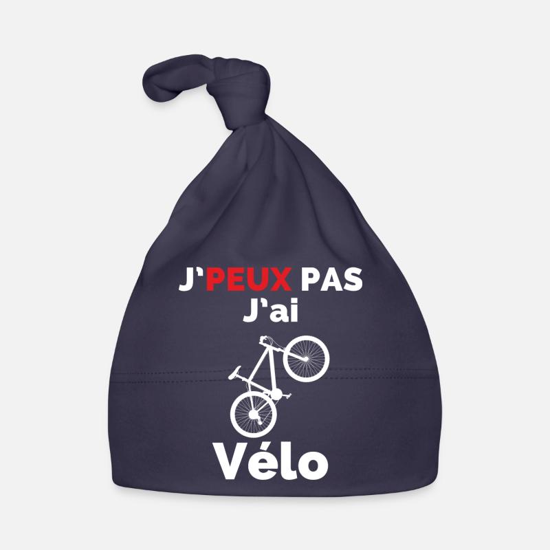 J'Peux pas j'ai vélo - Bonnet bio Bébé - marine