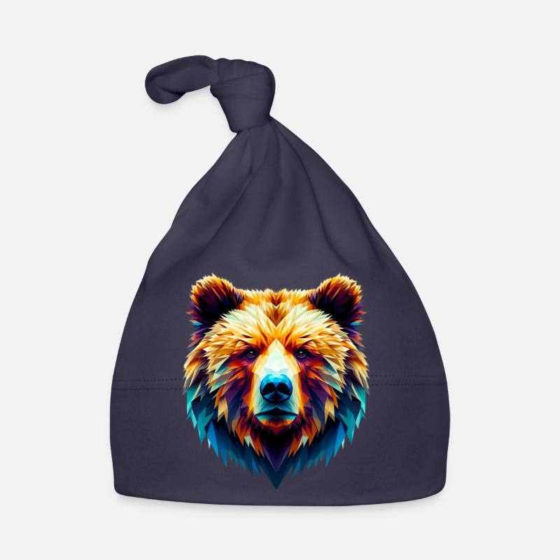 Polygonal Bear Organic Baby Cap