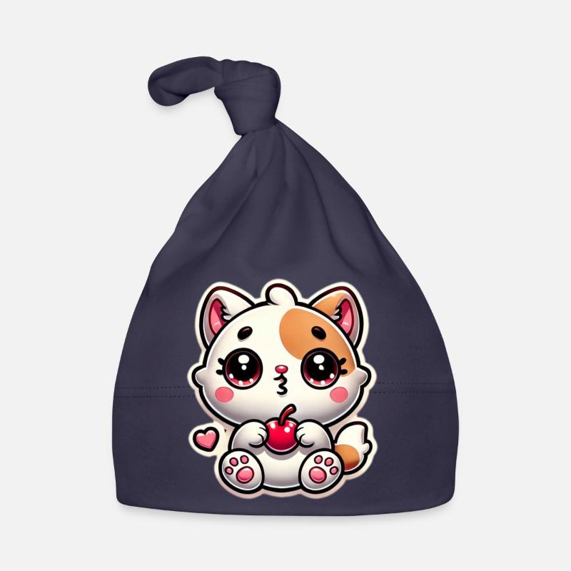 Rêve de chat mignon avec cerise Bonnet bio Bébé