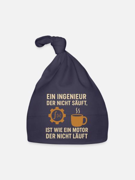 Ingénieur Humour Coffee Engine - Bonnet bio Bébé - marine - Devant