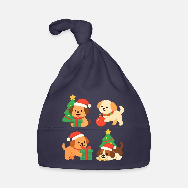 Weihnachtshunde mit Geschenken Baby Bio-Mütze