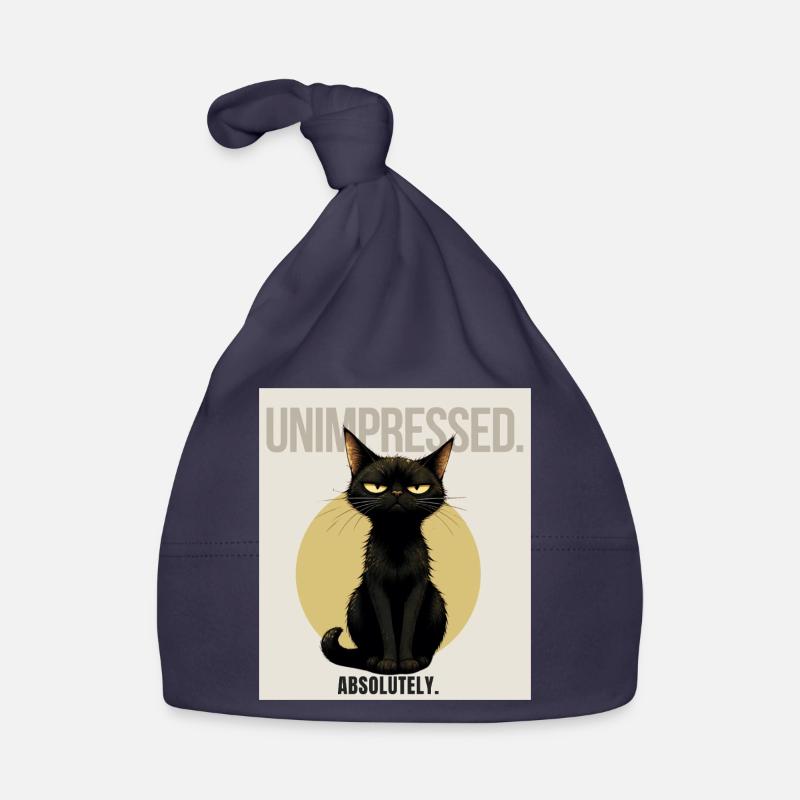 Unimpressed. – Sarcastic Black Cat Design Organic Baby Cap