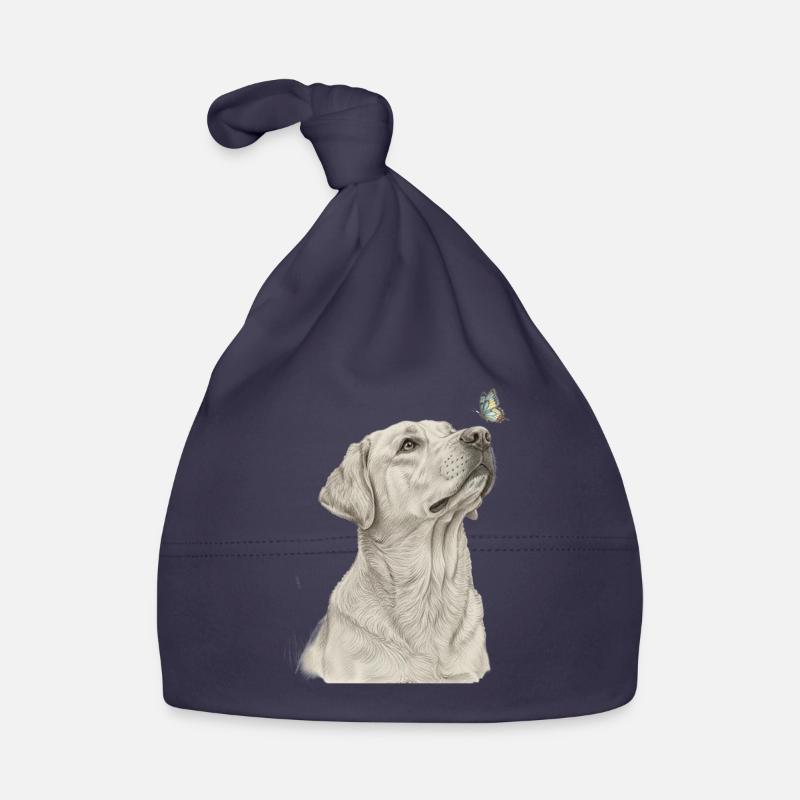 Labrador avec motif de chien papillon Bonnet bio Bébé