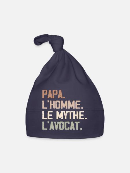Dad The Man The Myth The Lawyer - Organic Baby Cap - navy - Front