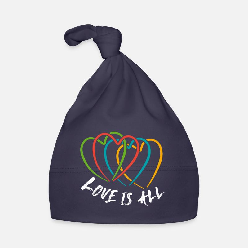 L’amour est tout. Cœurs entrelacés Bonnet bio Bébé