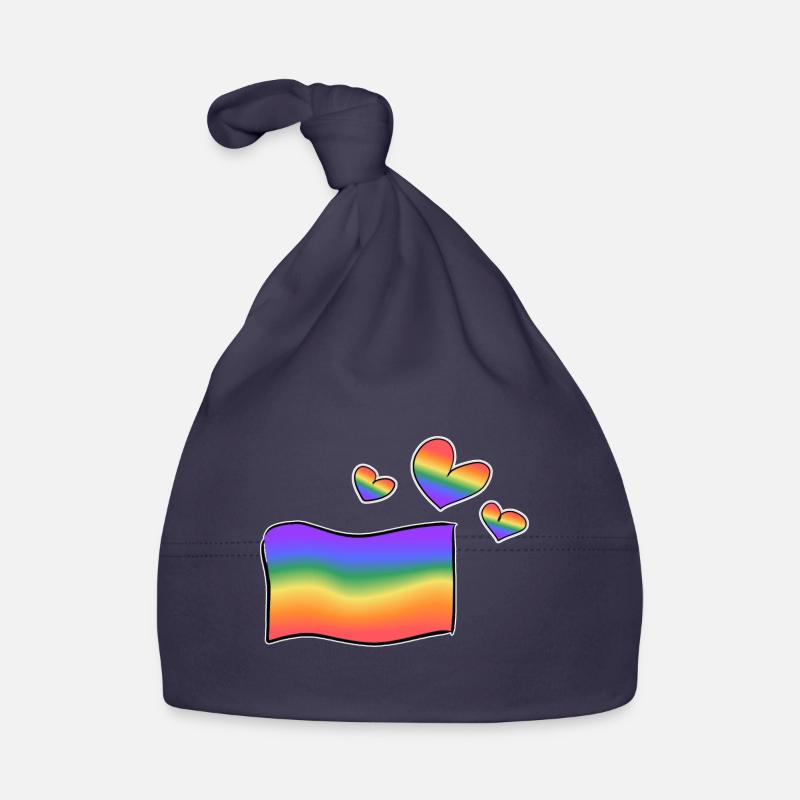 drapeau lgbt cœurs arc-en-ciel coeurs amour Bonnet bio Bébé