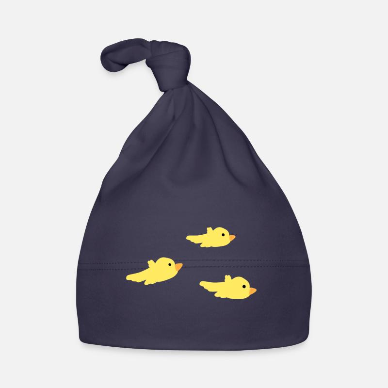 trois oiseaux symbole jaune mouche Bonnet bio Bébé