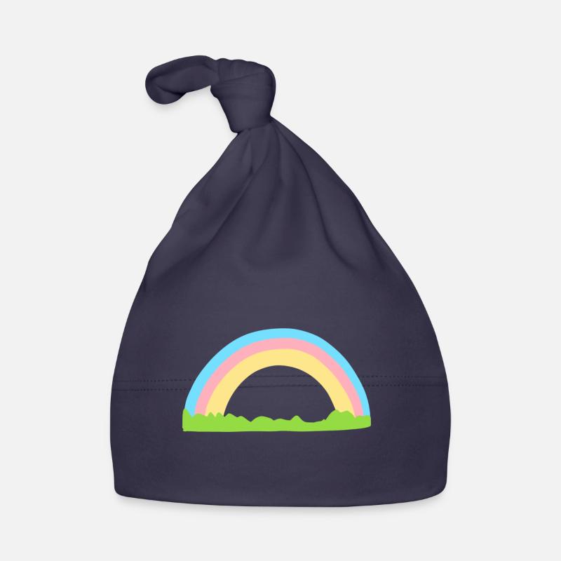 Rainbow Symbol Shape Grass Line Organic Baby Cap