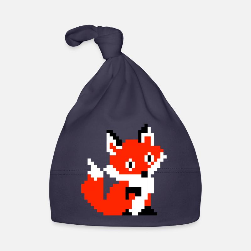 Fox Fox Paw Pixel Design rétro chemise cadeau Bonnet bio Bébé