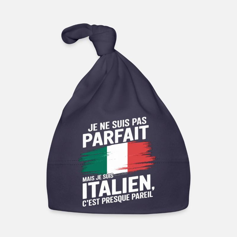 Je Ne Suis Pas Parfait Mais Italien Humour Cadeau - Bonnet bio Bébé - marine