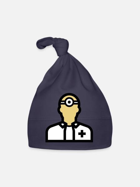 Nursing staff, nurse, carer, doctor, - Organic Baby Cap - navy - Front