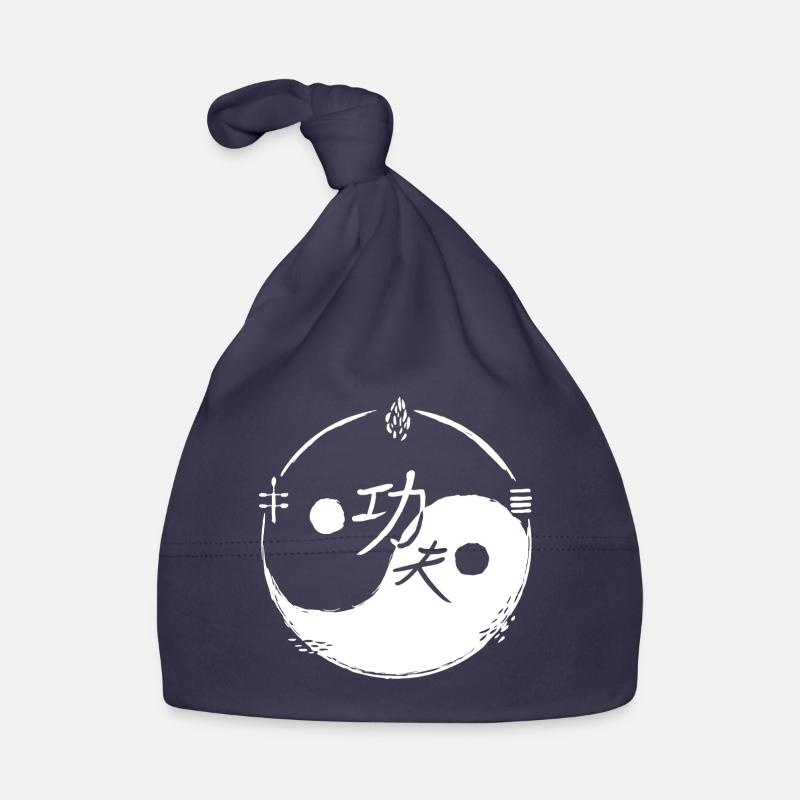 Ying and Yang Kungfu / 5 elements / white Organic Baby Cap