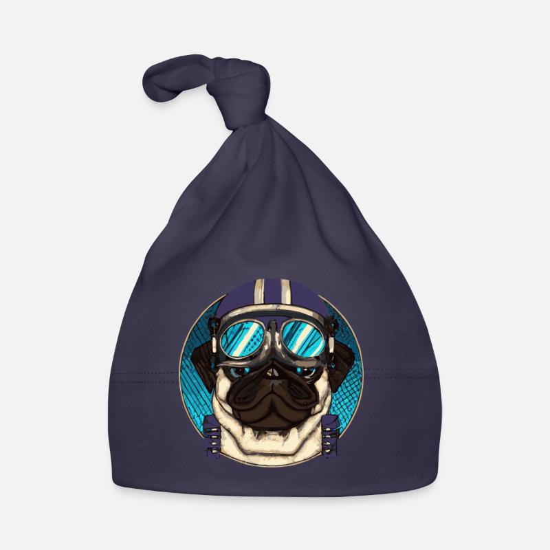 Retro-Mops-Pilot Hund Puppy Baby Bio-Mütze