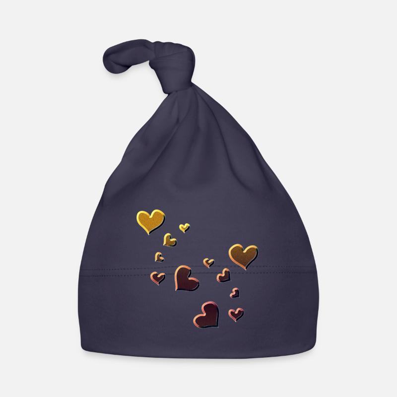Pattern Hearts Heart Symbol red glitter yellow Organic Baby Cap