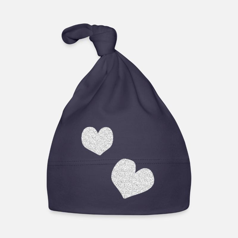 zwei rosa herzen glitzer herz Baby Bio-Mütze