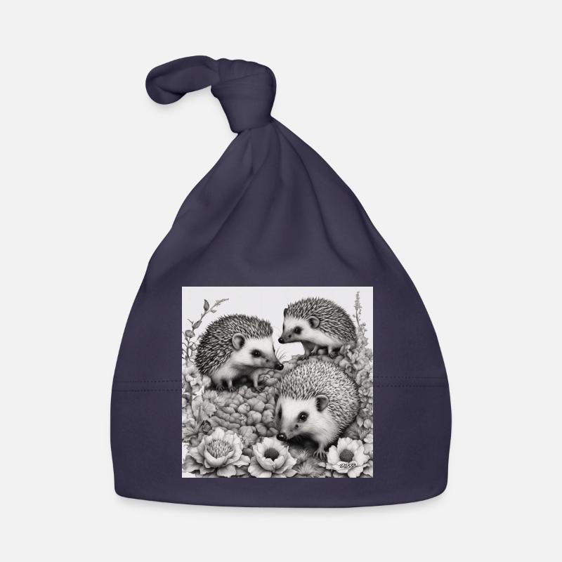 Famille Hedgehog - Bonnet bio Bébé - marine