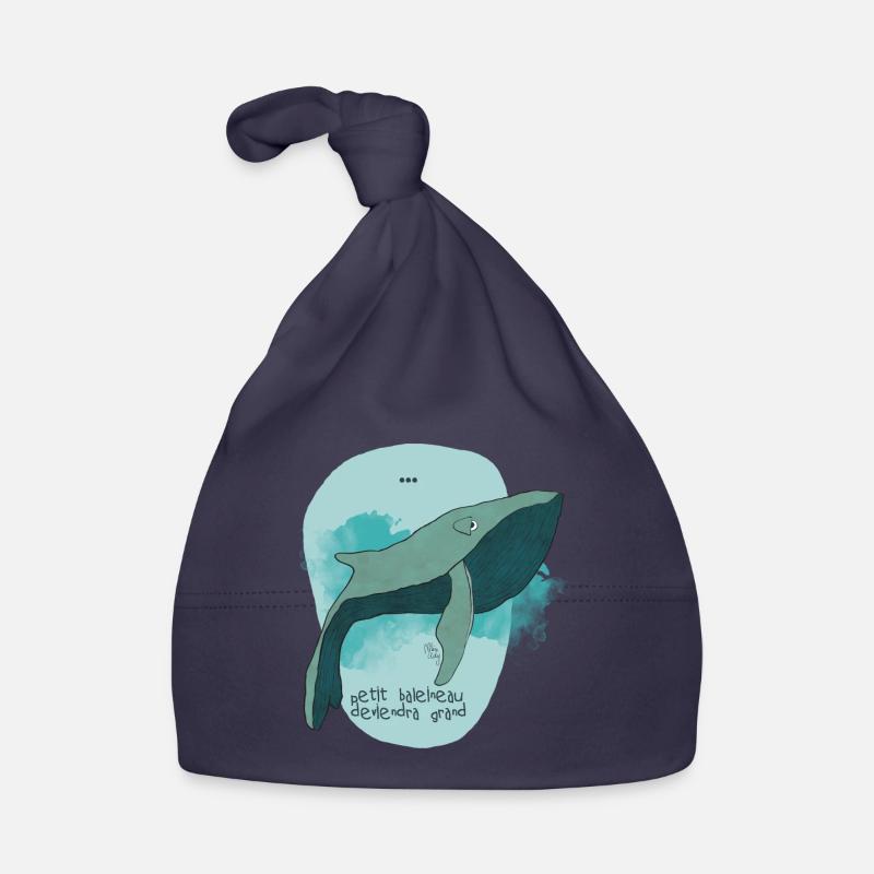 baleine - Bonnet bio Bébé - marine
