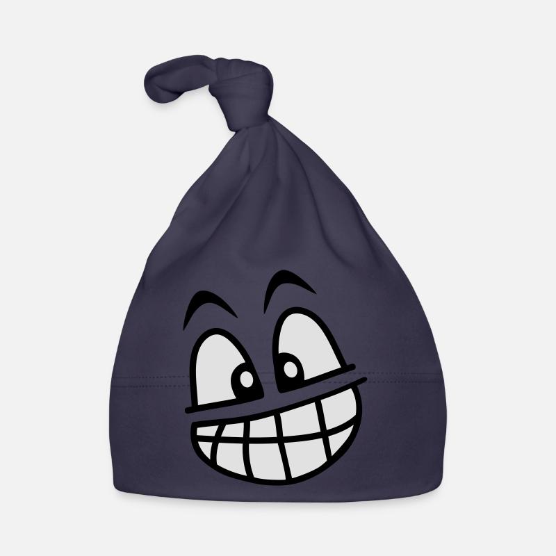 grin_face_2c - Bonnet bio Bébé - marine