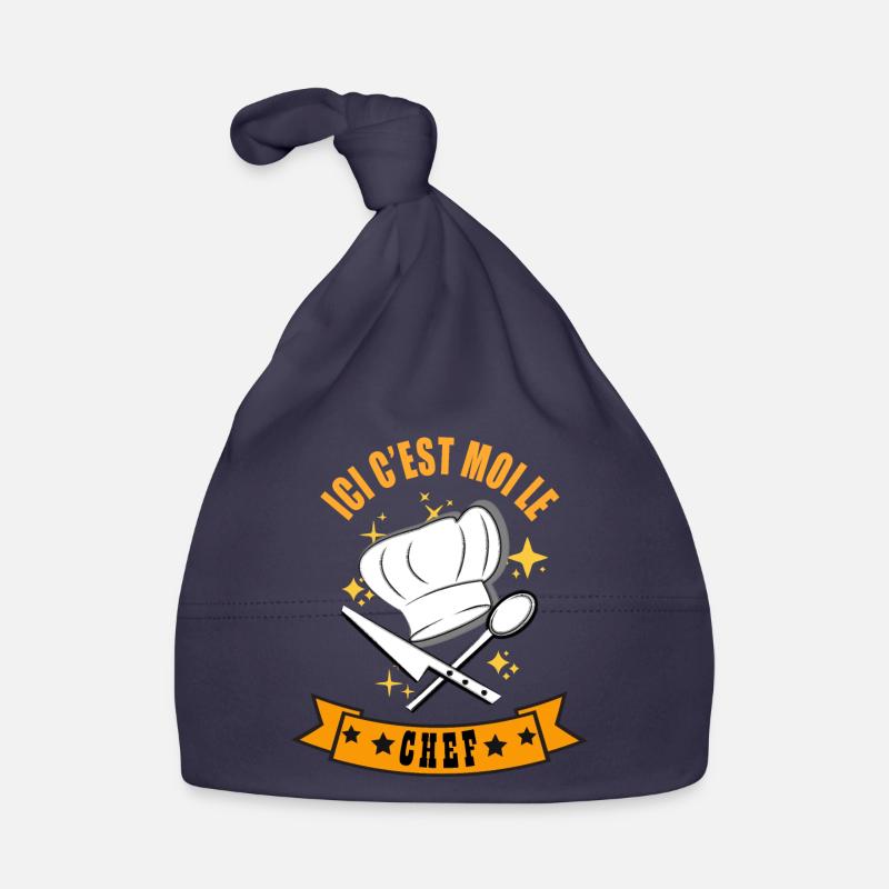 Içi le chef c'est moi - Bonnet bio Bébé - marine