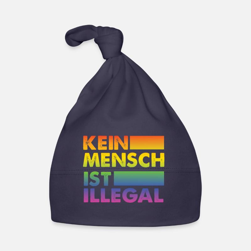 Kein Mensch ist illegal Regenbogen Menschenrechte Baby Bio-Mütze