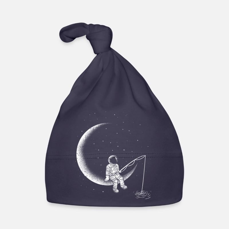 Astronaute Pêcheur Espace Lune Espace - Bonnet bio Bébé - marine