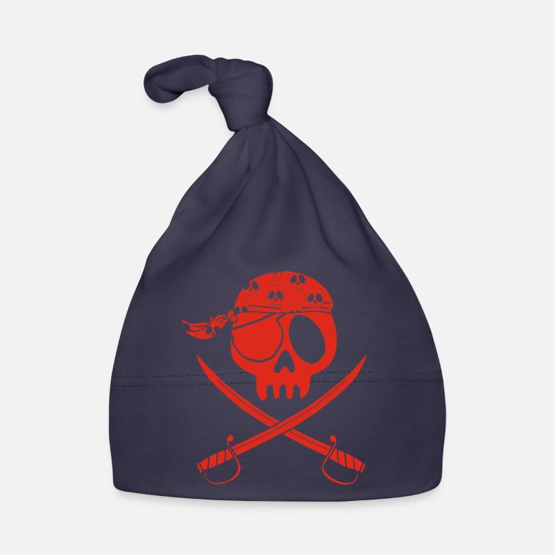 Crâne de pirate rouge Bonnet bio Bébé