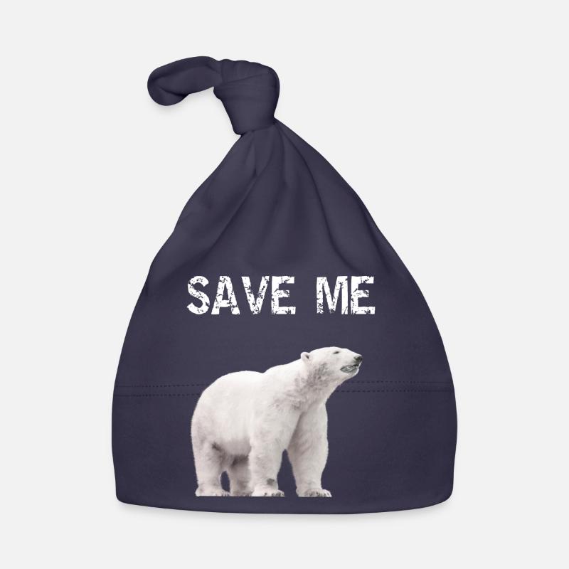Save me Polar Bear Climate Protest Climate Change Rescue Organic Baby Cap