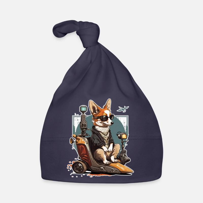 Welsh Corgi Pembroke - Bonnet bio Bébé - marine