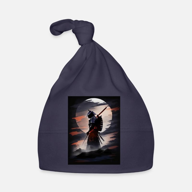 Japanese Samurai Warrior At Night Organic Baby Cap