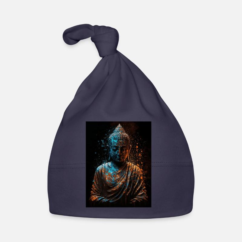 Peaceful Abstract Buddha Statue Organic Baby Cap