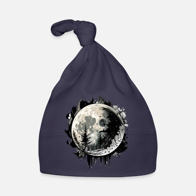 Moon Color Drop Noir Blanc Bonnet bio Bébé